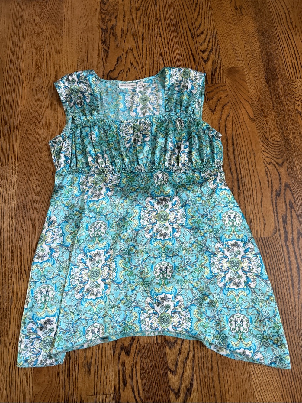 Blue Floral Baby Doll Top